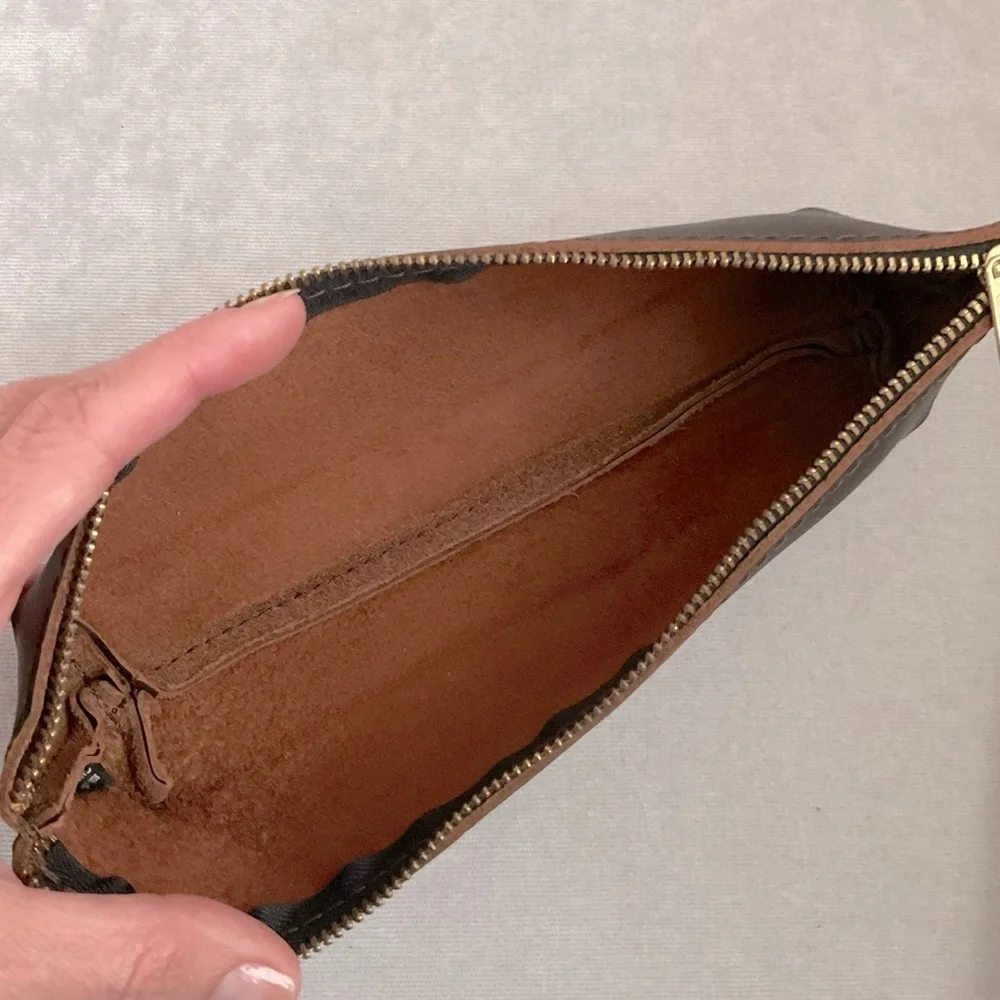 Portland Leather Goods Espresso Brown Leather Long Zip Carrying Case